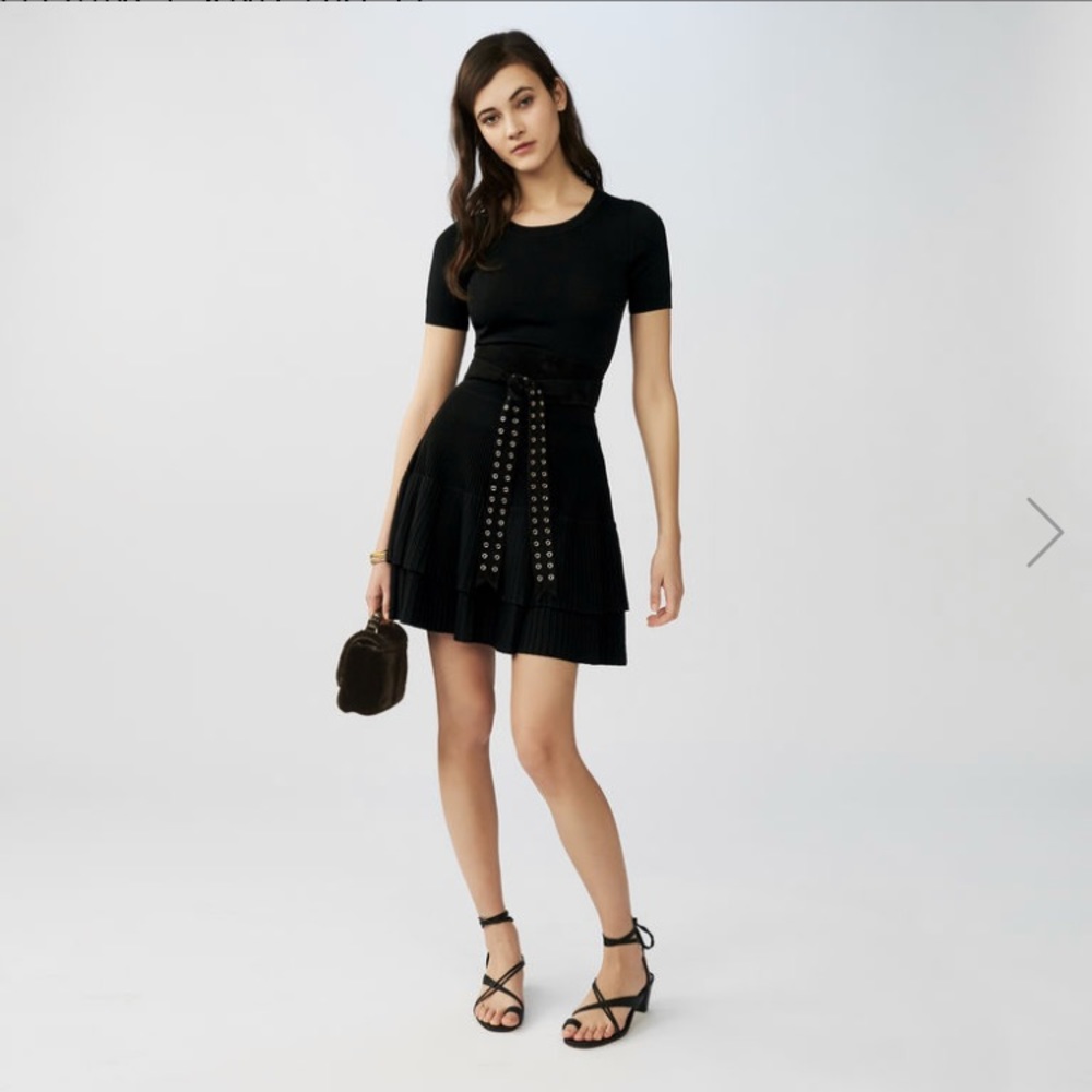 Maje Flounce knit dress